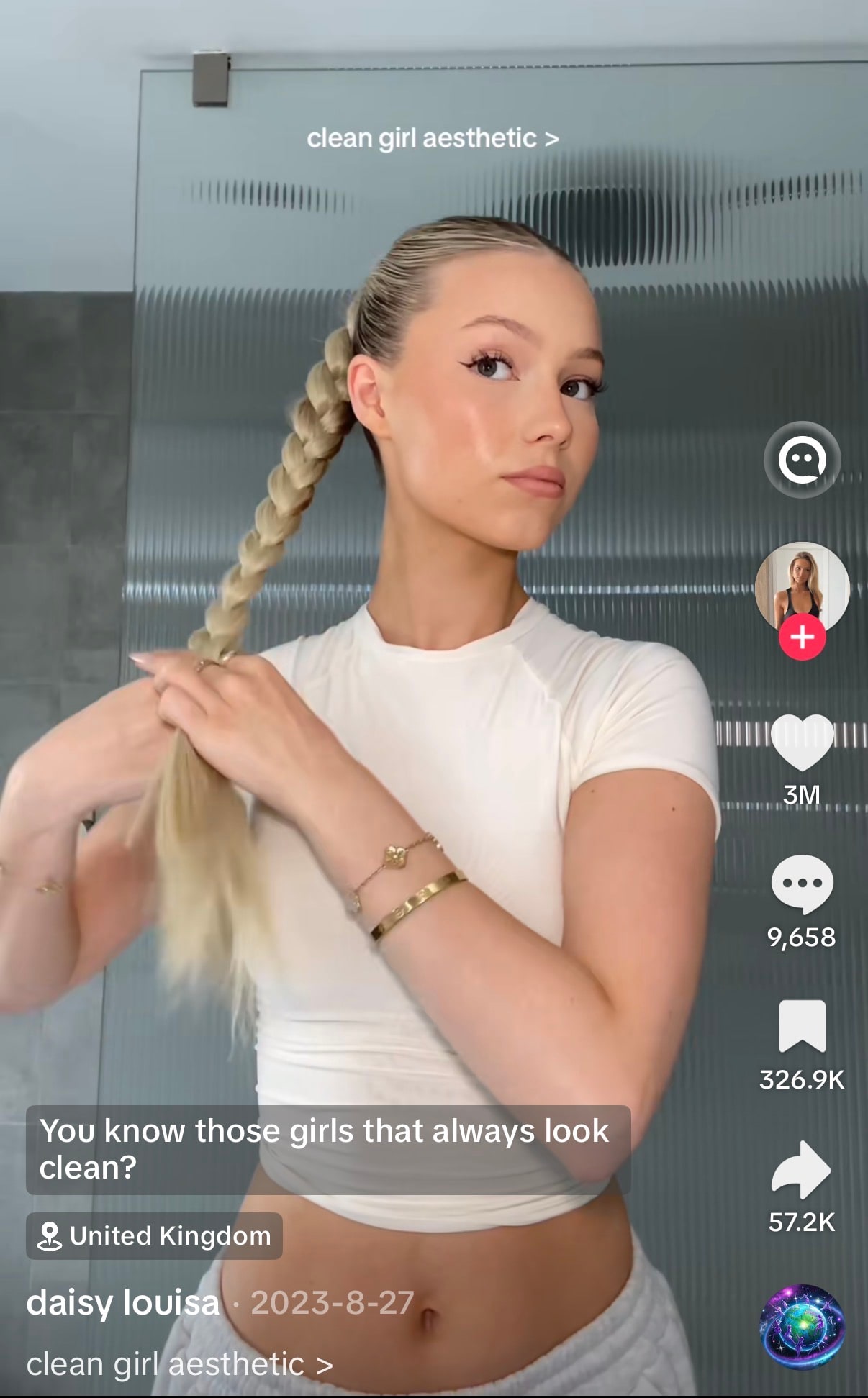 Clean girl aesthetic reference from TikTok