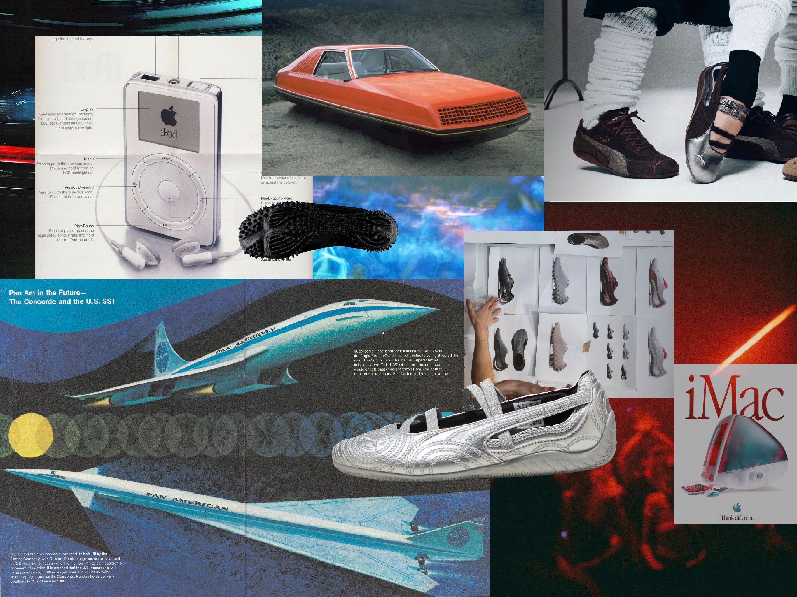 Collage by Campbell Savage using promotional and editorial imagery.
